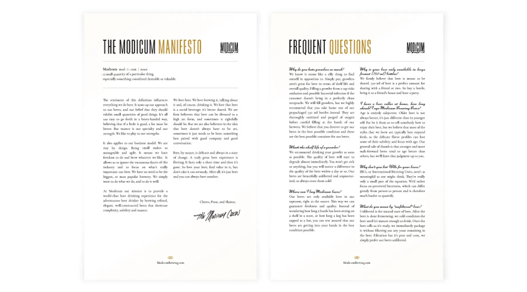Modicum Brewing project work by Draft Design House
